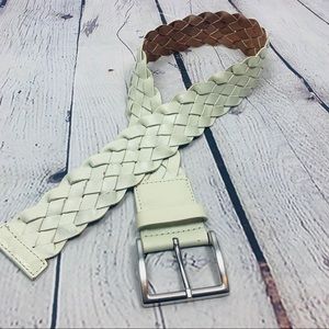 Banana Republic Cream Leather Braided Belt